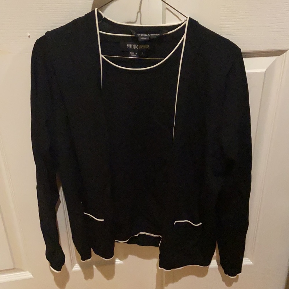 Evelyn & Arthur Women's Black and White Matching Two Piece Set S